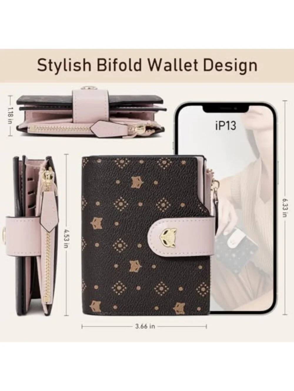 Stylish Small RFID Blocking Bifold Wallet for Women - Compact Credit Card Holder